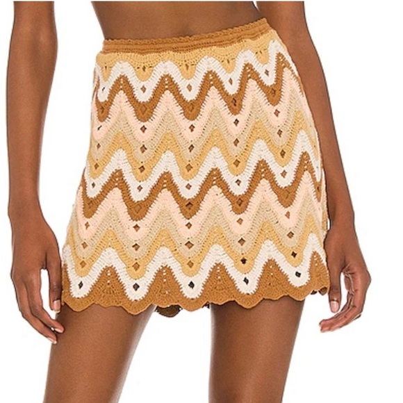 Free people crochet mini skirt - Picture 1 of 2